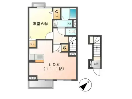 アレグリア(1LDK/2階)の間取り写真