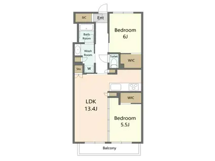 バウス西大島(2LDK/2階)の間取り写真