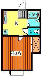 ハイツ陽明(1K/2階)の間取り写真