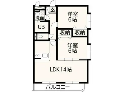 レオマンション(2LDK/3階)の間取り写真
