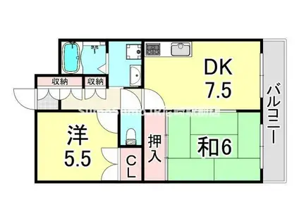 グレート・フューチャーPARTII(2DK/1階)の間取り写真