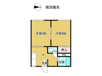 コーポ日和(2K/2階)の間取り写真