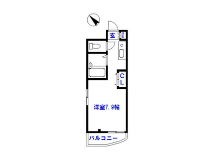 アルバティアラ(ワンルーム/2階)の間取り写真