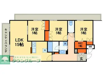 シャルマンおおたかの森(3LDK/2階)の間取り写真