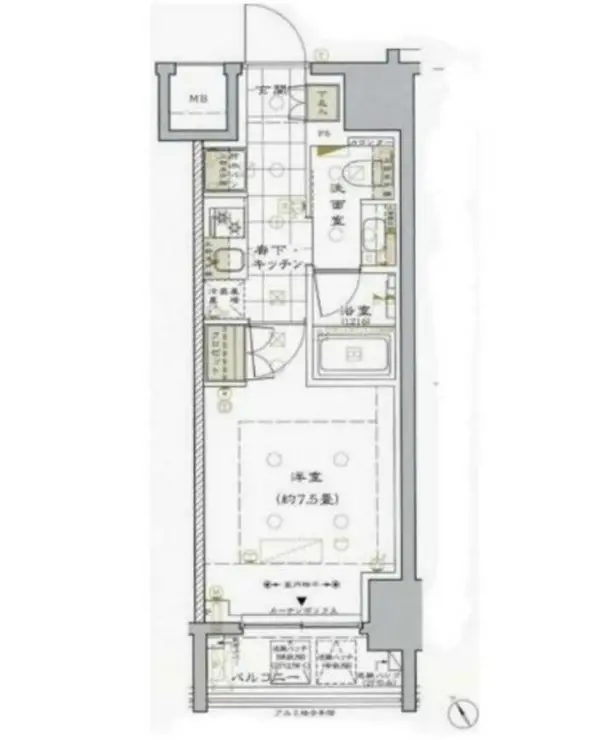 リビオレゾン新虎通り 8階階 間取り