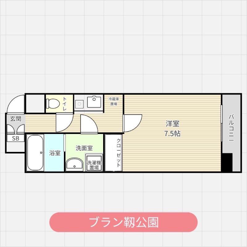 ブラン靭公園(ワンルーム/4階)の間取り写真