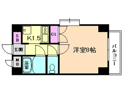 おおきに北梅田サニーアパートメント(1K/5階)の間取り写真