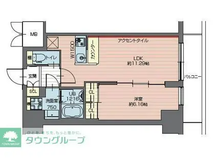 プレジオ西新井(1LDK/8階)の間取り写真