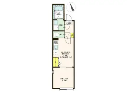 CIEL西綾瀬(1DK/1階)の間取り写真