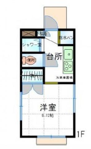フォレ井口(1K/1階)の間取り写真