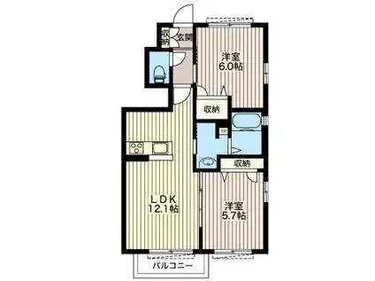 グリーンフォレスト(2LDK/1階)の間取り写真