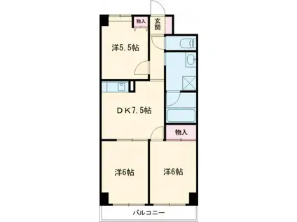 第7水野マンション(3DK/4階)の間取り写真