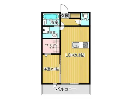 パークヴィラ杉水II(1LDK/2階)の間取り写真