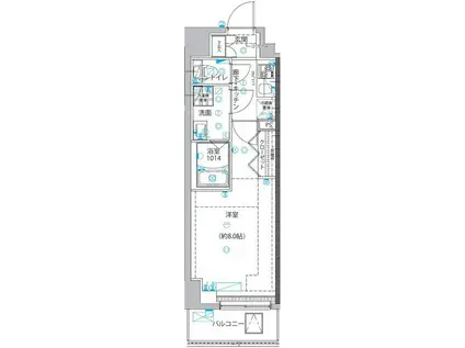 ユリカロゼ五反野III(1K/7階)の間取り写真