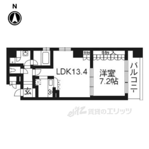 リーガル京都烏丸御池(1LDK/5階)の間取り写真