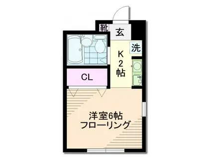 アイヴィーハウス(ワンルーム/1階)の間取り写真