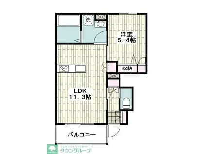 BLOSSOM MAISON(1LDK/1階)の間取り写真