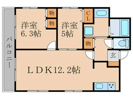 LUXE中書島(2LDK/4階)の間取り写真