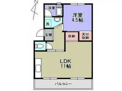 内田ハイツ(1LDK/1階)の間取り写真