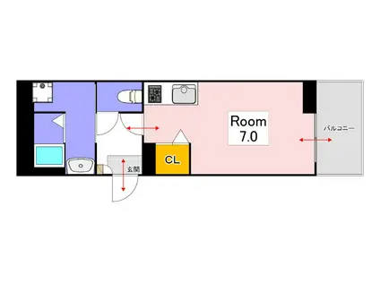 REGALEST 津島笹が瀬(ワンルーム/2階)の間取り写真