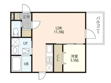 PLUME翠町(1LDK/2階)の間取り写真