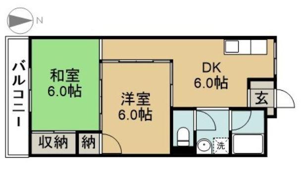 リアライズ国府宮(2DK/4階)の間取り写真