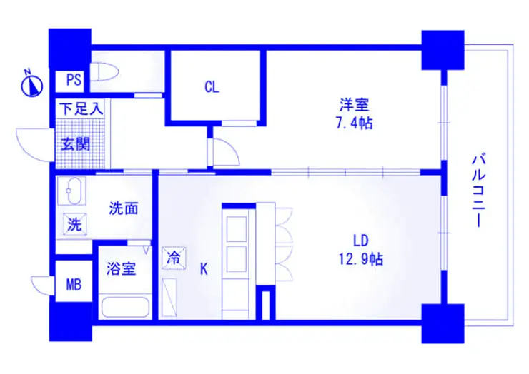 ノース清水 7階階 間取り