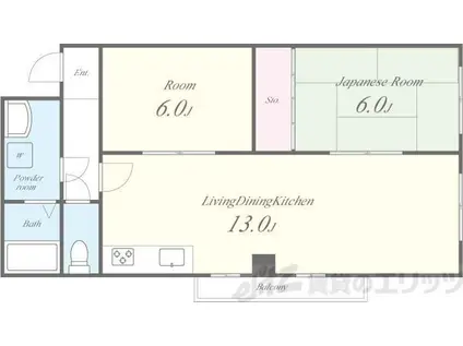 センチュリー三島(2LDK/2階)の間取り写真