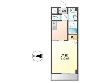 メゾン田代本通(1DK/3階)の間取り写真