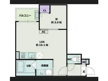 JACK KOSHIRO I(1LDK/1階)の間取り写真