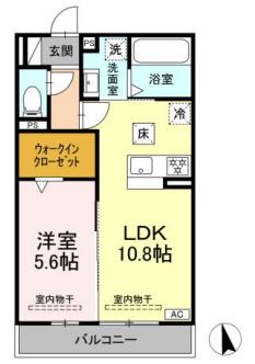 シリウス(1LDK/3階)の間取り写真