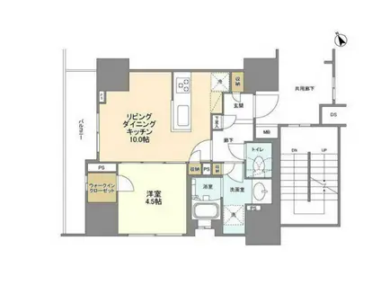 ブレス蔵前(1LDK/11階)の間取り写真