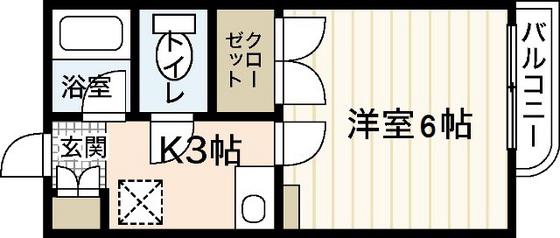ロアール上天満(1K/5階)の間取り写真