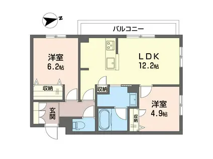 ランポポ コティ ガンダ(2LDK/2階)の間取り写真