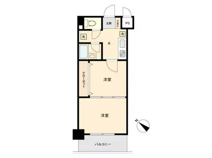 リビングステージ東仙台(2K/1階)の間取り写真