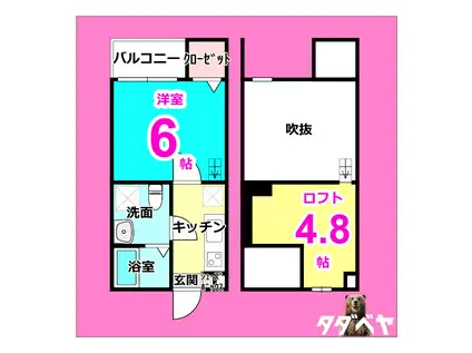 プリマヴェーラ並木(1K/2階)の間取り写真