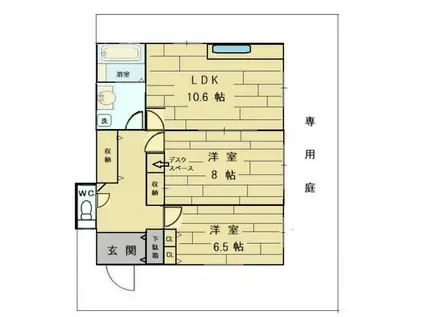 マッキナリービュー(2LDK/1階)の間取り写真