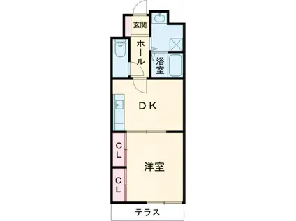 コスタレイ神戸三宮(1DK/10階)の間取り写真