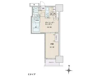 エスティメゾン錦糸町II(1DK/15階)の間取り写真