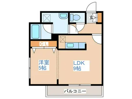 パルティーレ平岸(1LDK/8階)の間取り写真