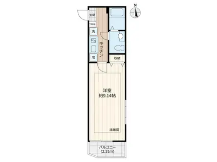 ピアコートTM東武練馬 弐番館(1K/4階)の間取り写真