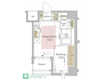 アーバネックス文京本郷(1DK/5階)の間取り写真