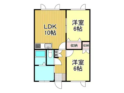 ハイツM3(2LDK/2階)の間取り写真