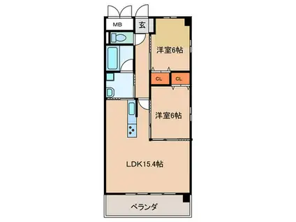 AMOUR DE FAMILLE(2LDK/1階)の間取り写真