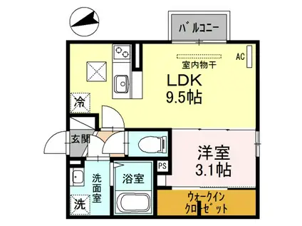 サントレーフル(1LDK/1階)の間取り写真