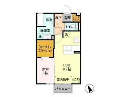 ベイシー(1LDK/1階)の間取り写真