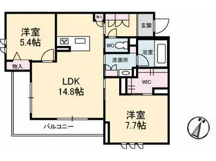 LAFITE(2LDK/2階)の間取り写真