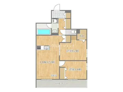 エトワールヴァリ プリミエ(2LDK/4階)の間取り写真