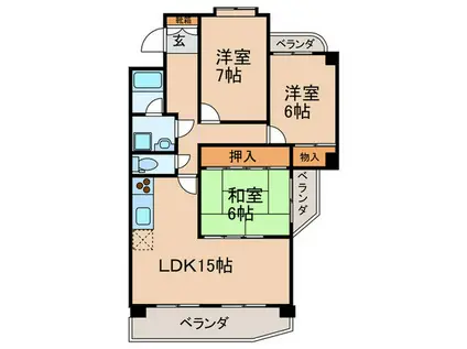 フローラル牧の里(3LDK/5階)の間取り写真