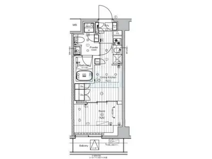 PREMIUM CUBE 王子神谷(1DK/2階)の間取り写真